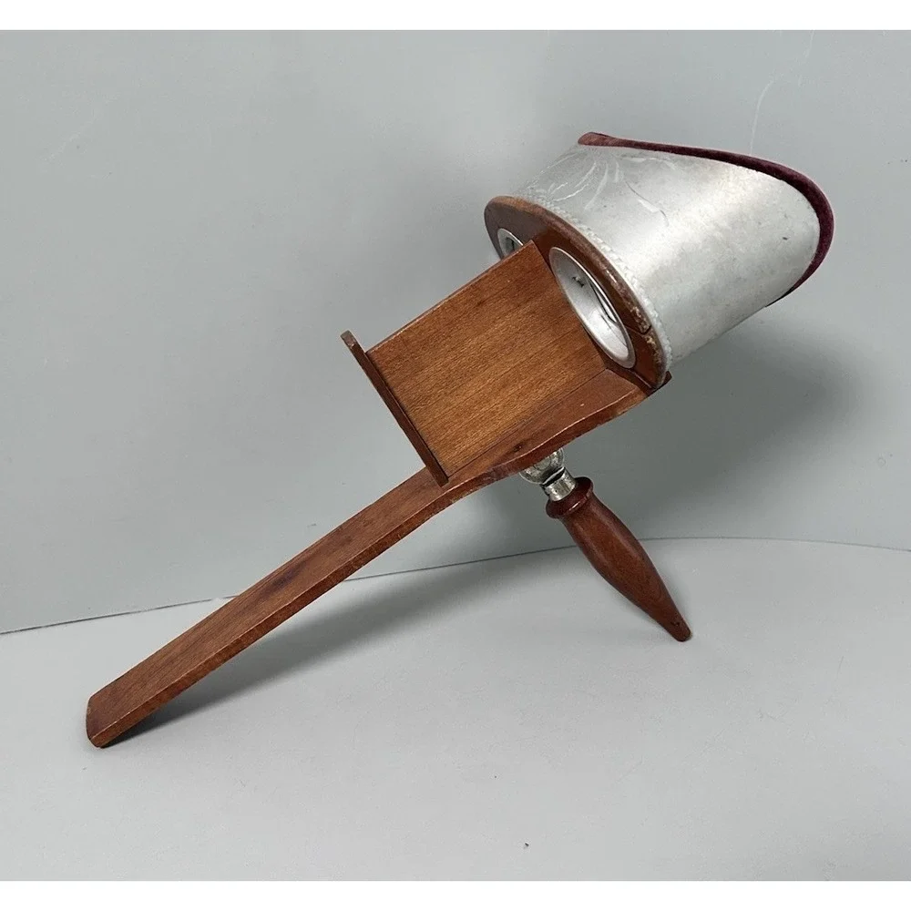 Vintage The MERCURY STEREOSCOPE Antique 3D Photo Card Viewer Metal & Wood